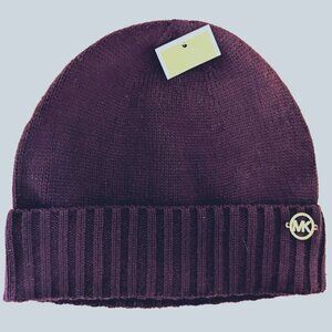 NWT Michael Kors Burgandy Colored Cozy Woman's Cold Weather Knit Beanie!